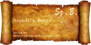 Szoták Betti névjegykártya